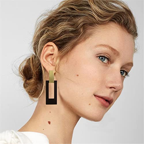 ONLYJUMP Chic Multi Heart Dangle Earrings 14k Plating Gold Black Fashion Simple Personality Long Drop Earrings Metal Love Geometry Earrings for Women Valentine Gift Statement Jewelry2