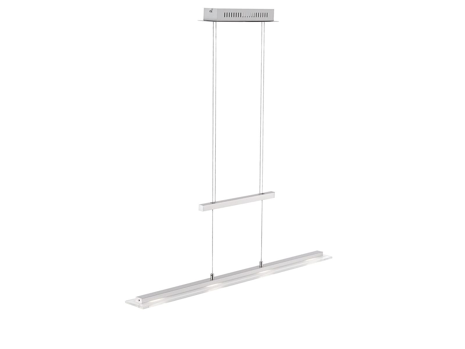 Fischer & Honsel Pendelleuchte Tenso TW 4x LED 5,0 Watt, nickelfarben, 3 Stufen CCT, höhenverstellbar, stufenlos dimmbar, 211224, 88 x 9 x 150 cm (LxBxH) , 1600 lm, 2700 K / 3350 K / 4000 K