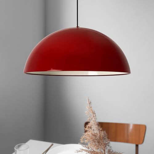 bamyum Diametro 50 cm Sospensione Lampadario Soffitto E27 Lampada da Salotte E27 Industriale in Metallo Plafoniera - Rosso