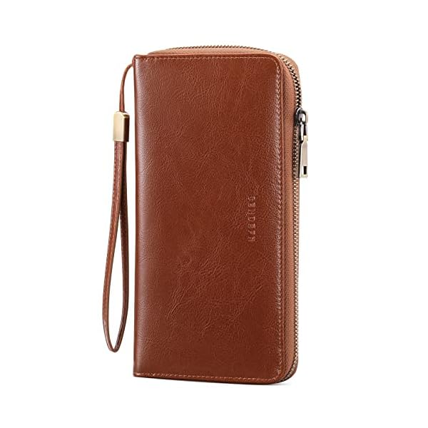 SENDEFN Women Leather Wallets RFID Blocking Zip Around Credit Card Holder Phone Clutch