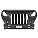 Hooke Road JK Mad Max Front Bumper Grill for 2007-2018 Jeep Wrangler JK & Unlimited 2/4 Doors, Rock Crawler Offroad Bumper with Winch Plate, LED Lights