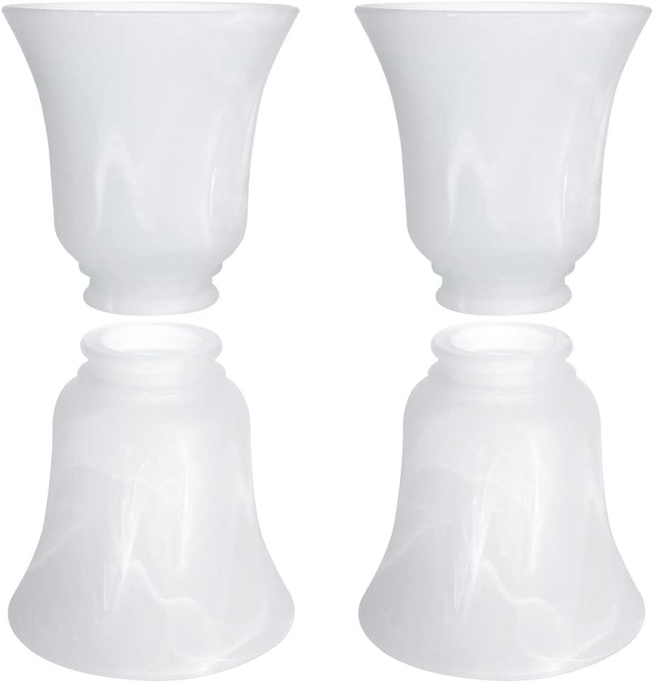 Skelang 4 globos de cristal de 40 mm, para lámparas de repuesto, para candelabro, ventiladores de techo, aplicadores de pared