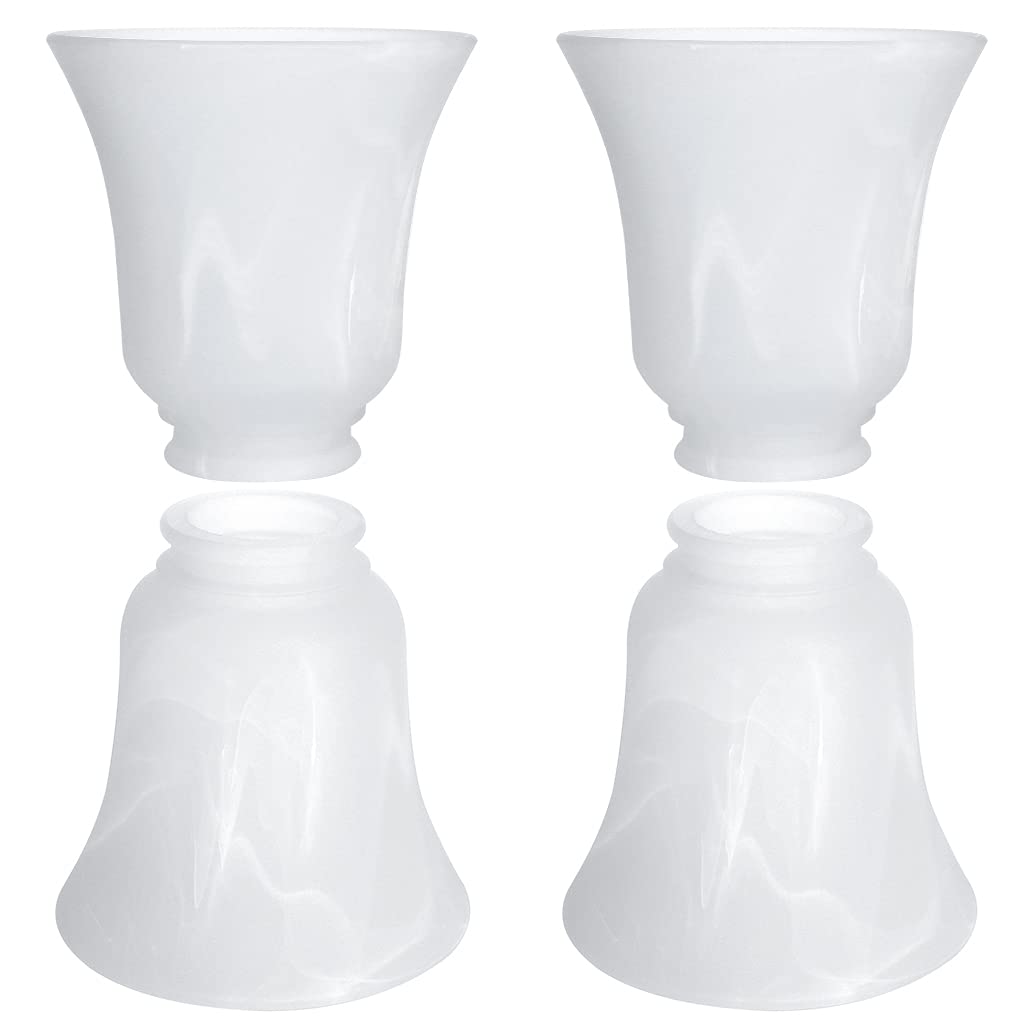 Skelang - Lot de 4 Abat-jours en Verre Dépoli pour Ventilateur de Plafond