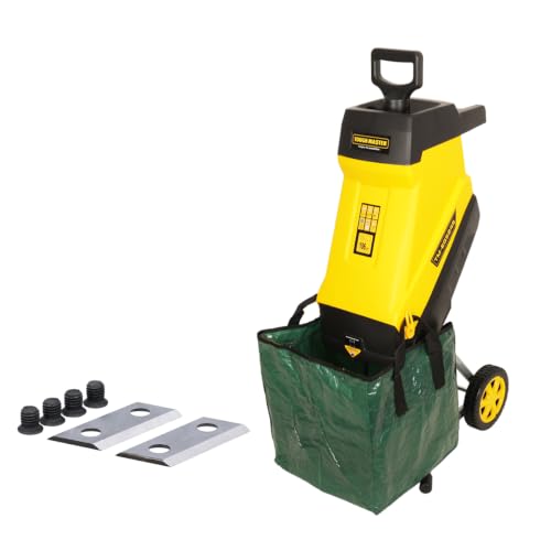 Image of TOUGH MASTER Electric Garden Shredder 2400W, Portable with 10 Metre Power Cable, 45mm Chipping Width, 45L Collection Bag, Double Sided Blade System, Auto Shut-Off (With Extra Blade Replacement)