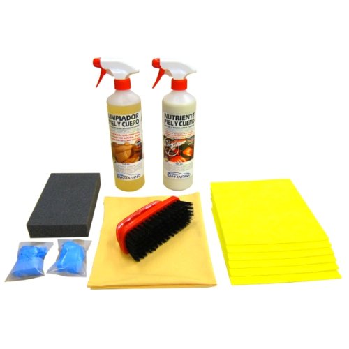 LIMPIARCOCHE.COM SANMARINO Kit Profesional Limpieza TAPICERÍAS Piel Y Cuero 750 ML.