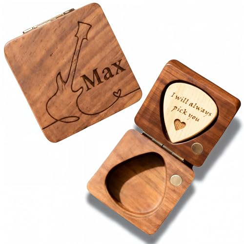 Custom Guitar Pick, Wooden Guitar Pick Case, Personalized Guitar Pick Holder, Guitar Picks...