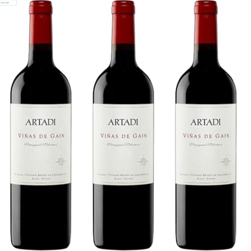 Artadi Viñas de Gain Tinto Ecológico de Crianza 14,5% Vol, Tempranillo con Carácter Expresivo y Equilibrado de Rioja Alavesa, Ideal para Maridar | 3 botellas