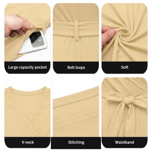 Image of Runwind Plus Size Dress for Women - 3 /4 Sleeve V Neck Maxi Dresses for Women (XL-6XL)