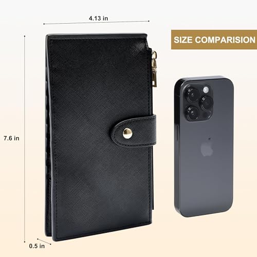 Image of Travelambo RFID Wallet Women Large Size Bifold Multi Card Wallet Case with Zipper Pocke Credit Card Holder for Women