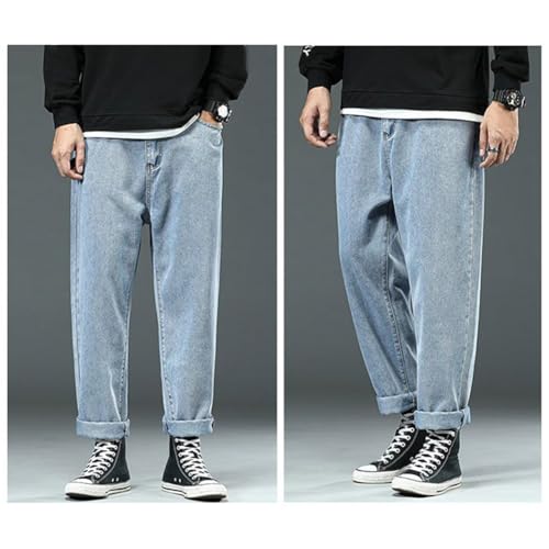 XYGJZ Men's Streetwear Denim Jogger Pants Graffiti Print Elastic Waist Casual Jeans2