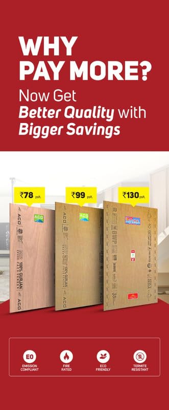 Image of Plywood Fire Defender BWP & FR Grade, Premium Gurjan Face, Fully Calibrated| Borer & Termite Resistant| 35 Years Warranty| - 7 ft. x 4 ft.(12 mm)