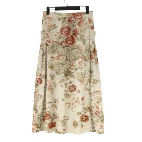 Maxi Skirts for Women Floral Print Elastic Waist Bohemian Hippie Long Skirt Vintage Boho Beach Skirts with Pockets4