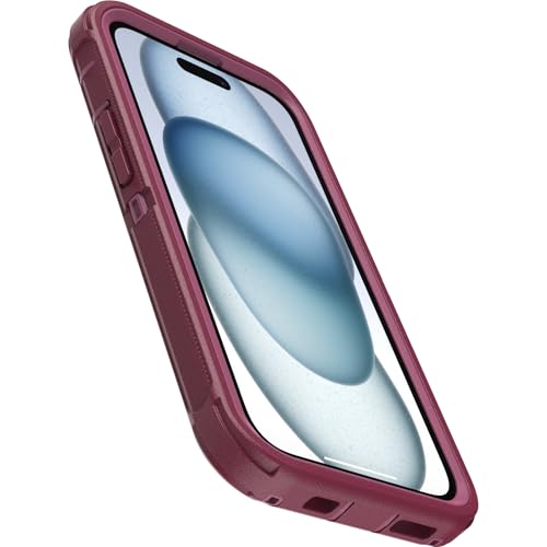 Image of OtterBox iPhone 16e, 15, 14, & 13 Defender Series - Foxberry Pink, screenless, Rugged & Durable, with Port Protection, Snaps to MagSafe