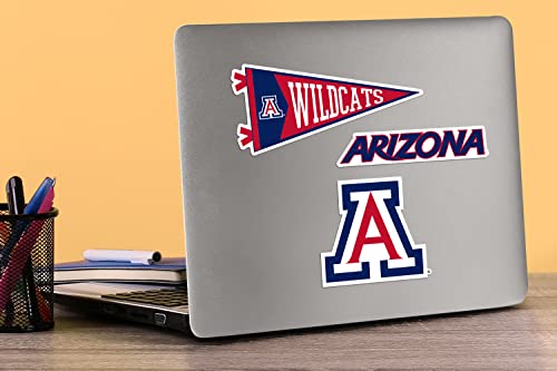 Image of University of Arizona Premium Vinyl Sticker Pack - 9 Waterproof Wildcats Decals for Laptop, Water Bottle, Tablet, Car, Skateboard & More - Officially Licensed Variety Set
