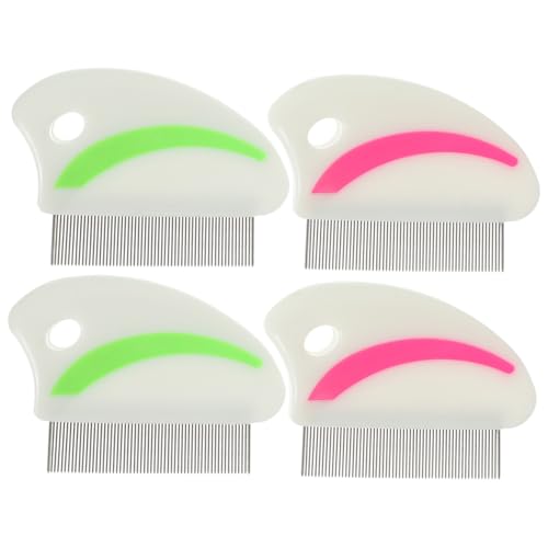ifundom 4Pcs Stainless Steel Removal Comb for Pets Handy Cat and Dog Grooming Tool Lightweight and Portable Red and Green Colors Dust and