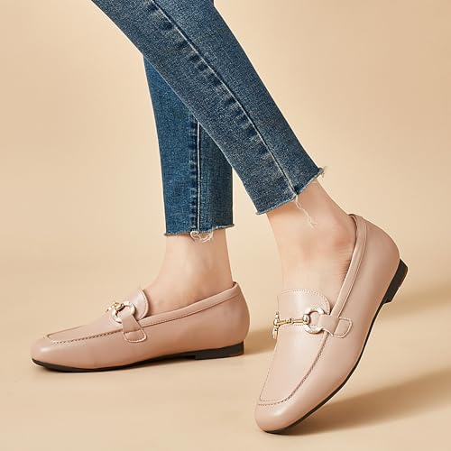 Image of DeYashopin Womens Loafers Shoes Fashion Low Heel Slip on Shoes Comfortable Driving Flats