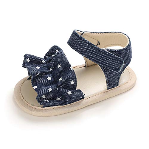 Girls Toddler Rubber Walking Boys Shoes First Non-Slip Baby Kids Sandals Star Baby Shoes Sandal Boys (Dark Blue, 0-6 Months)