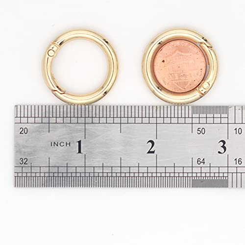 Jwbiz 20Pcs Trigger Spring O Rings Round Carabiner Clip Snap For Keyrings Buckle, Bags,Purses (Gold, 3/4 Inch) #TOP4