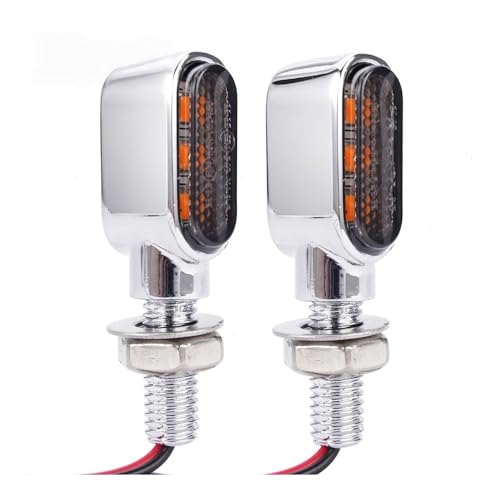 Clignotants moto universels 12V 8mm silver haute visibilité