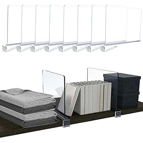 DODUOS 8PCS Clear Acrylic Shelf Dividers Cover