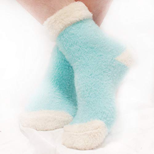 Image of BambooMN Women's Super Soft Fuzzy Socks, Polka Dot, Gradient, Snowflake, Featherlight Cuff - Assorted Colors