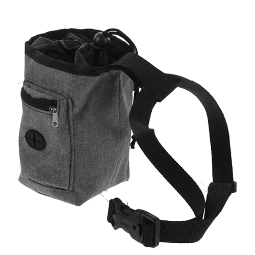 HEMOTON Climbing Chalk Bag with Zippered Pocket Anti-Slip Lightweight Waist Pouch for Rock Climbing Mountaineering Fitness Activities Stylish Gray Design
