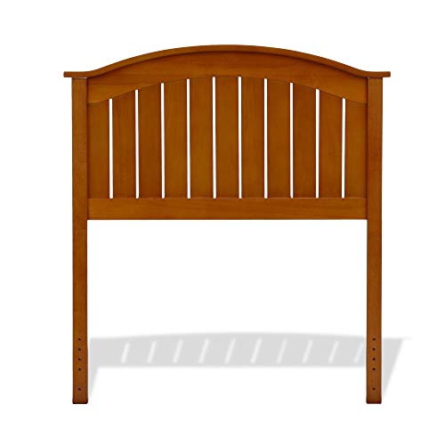Leggett & Platt Finley Wood Headboard Panel with Curved Top Rail and Slatted Grill Design, Maple Finish, Twin