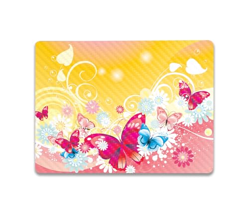Image of MightySkins Carbon Fiber Skin Compatible With Microsoft Surface Laptop Go 3 (2023) Full Wrap Kit - Floral Butterfly | Protective, Durable Textured Carbon Fiber Finish | Easy To Apply | Made in the USA