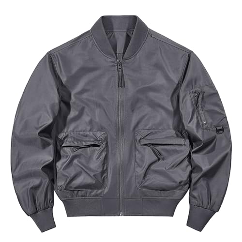 Finelylove Mens Flight Bomber Jacket Waterproof Military Windbreaker Windproof Fall Jackets Outdoor Soft Shell Jacket2