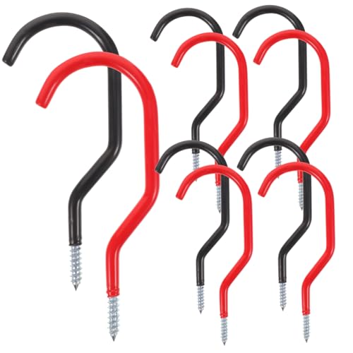DIYEAH 10 Piezas Gancho De Pared Pesado Percha Exterior Muro Largo Cochera Con Ganchos Para Colgar Manos Montado Montar Organización Colgador De Bicicleta Metal