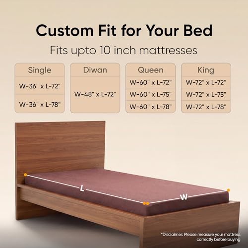 Image of Frido Bamboo Waterproof Mattress Protector for King Beds (72 x 72 Inch), Soft Bamboo Terry Comfort, Cooling Breathable & Noiseless Mattress Cover, Fit for Mattresses Up to 10 Inches (Rust Brown)