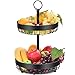 Ciotola di frutta a 2 livelli per cucina, cesto di frutta staccabile per piano di lavoro, pallet in metallo, porta frutta, adatto per snack, verdure, pane
