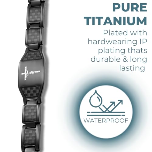 Willis Judd Christian Bracelet For Men With Crucifix Christian Religious Gift 8.5inch Titanium3