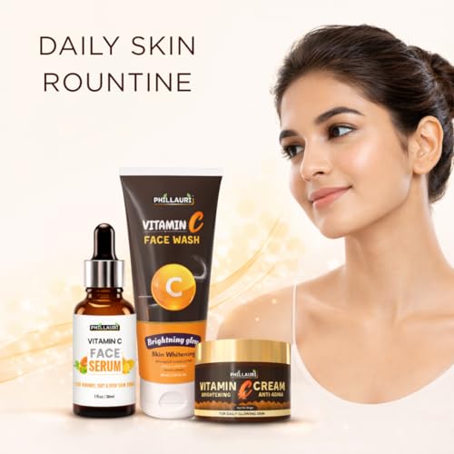 Image of Vitamin C Skin Care Combo | Face Wash Face Serum Facee Cream | Reduces Dark Spot | for Daily Care Routine | All Skin Types | for Men and Women