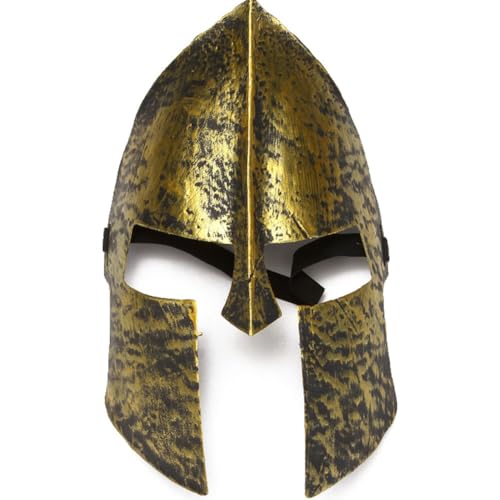 Keuyeo Máscara de sparta antiga, capacete romano Viking medieval de plástico, máscara, máscara de cavalheiro para Cosplay, acessórios de carnaval