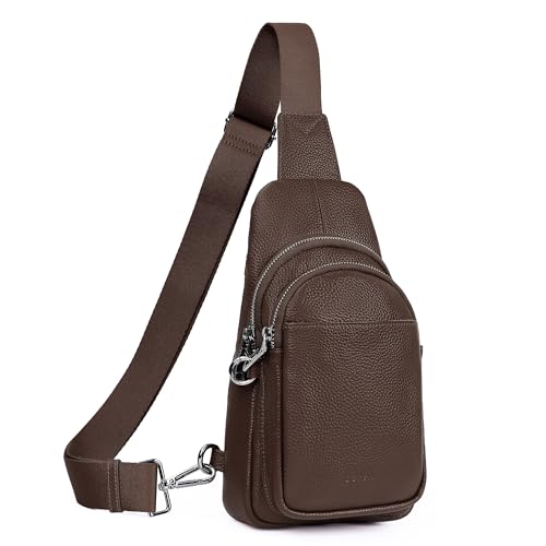 Image of befen Genuine Leather Sling Bag for Women Anti-Theft Crossbody Chest Bags Fanny Packs for Travel with RFID Card Slots