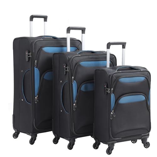 VIHEEVA 3pcs Set Soft Luggage Sets Spinner Wheels And TSA