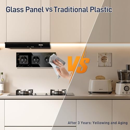 BSEED Schuko Steckdose Unterputz, 3 Fach Mehrfachsteckdose 16Amp mit PC Rahmen, Dreifach Steckdose mit Krallen, Wandsteckdose Schwarz (3 Pack)