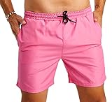 Björn Swensen Badeshorts Herren Sommer Badehosen Schwimmhose Schwimmshorts Beachshorts Strand Männer Swim Shorts Kurze Hosen BS9001 Pink Medium