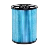 WORKSHOP Wet Dry Vac Filter WS22200F Fine Dust Wet Dry Vacuum Filter (Single Shop Vacuum Cleaner Filter Cartridge) For WORKSHOP 5-Gallon To 16-Gallon Shop Vacuum Cleaners