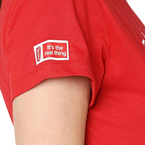 Image of Bewakoof Women 100% Cotton Enjoy Coca - Cola | Half Sleeves |-WCKC - T-Shirt