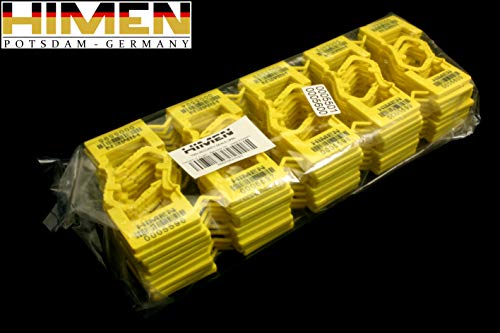 HIMEN 100 Plomben aus Kunststoff als Vorhängeschloss – Sicherheitsplomben fortlaufend nummeriert mit Barcode, Modell PAL, gelb