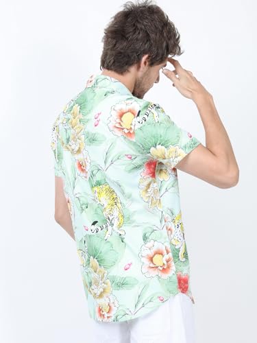 Image of Highlander Men's Regular Fit Shirts | Printed | Half Sleeves | Spread Collar | Casual Shirts | Stylish Shirt