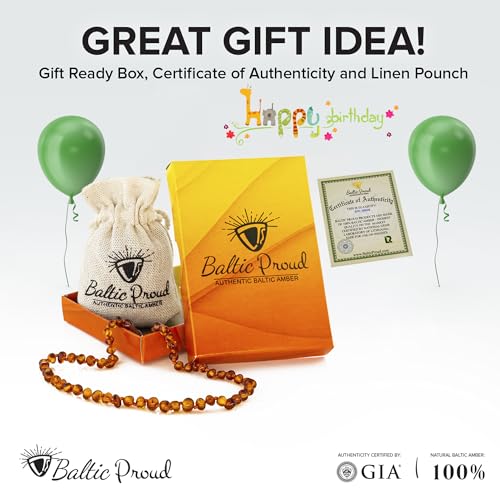 Baltic Proud Amber Necklace (Unisex Cognac Polished 12.5 Inches) - Certified Premium Quality Raw Baltic Sea Amber4