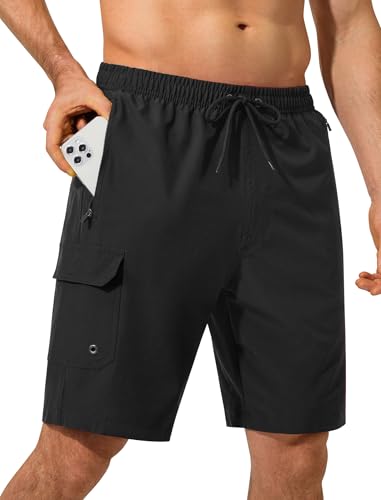 SILKWORLD Mens Swim Trunks 9 inch Quick Dry Bathing Suit