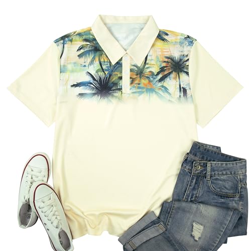 Camiseta polo para hombre de golf, manga corta, secado rápido, estampado hawaiano, transpirable miniatura 7