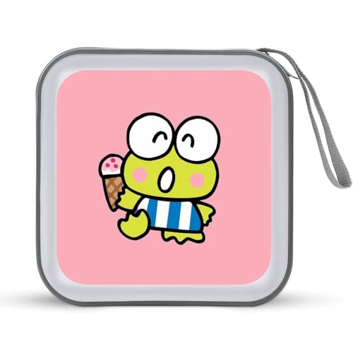 けろけろけろっぴ CDケース プラケース DVD収納ケース CD収納ボックス ディスクケース 防水 メディアケース 大容量 40枚収納 小型 持ち運び便利 薄型 ファスナー付 旅行