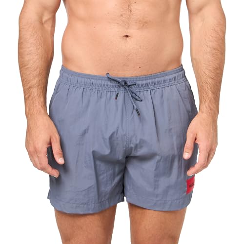 HUGO Men's Standard Square Logo Swim Trunk
