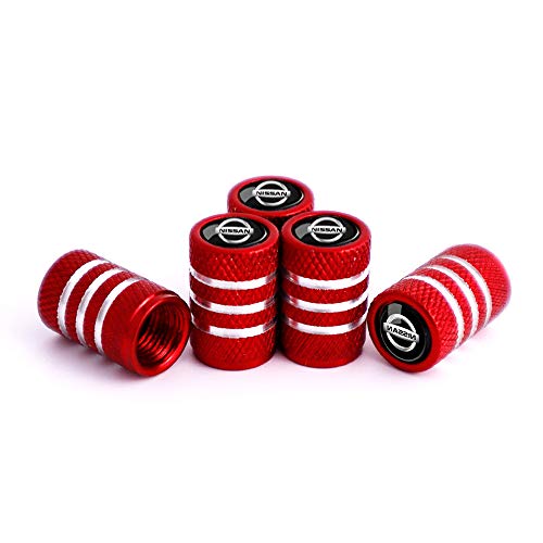 HAIGEZS 5pcs Tire Valve Caps, Auto Tire Caps for Car,Logo Styling Decoration Accessories for Nissan Versa Sentra Altima Rogue Murano Pathfinder Frontier Titan,Car Tire Air Valve Caps for SUV,Bicycle