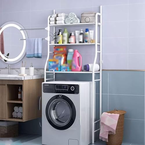 Meuble gain de place pour toilettes et machine à laver à 3 niveaux
